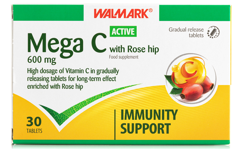 მეგა C ვიტ. აქტივი ასკილის ექსტრაქტით / Mega C vit. ACTIVE with Rose Hip