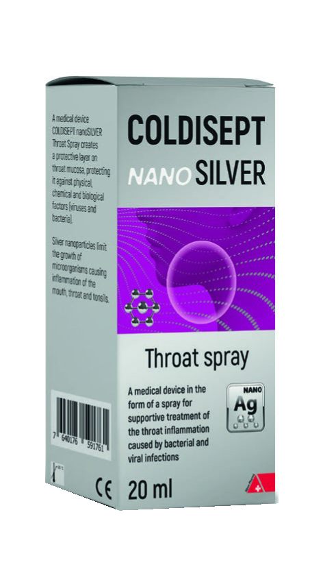 კოლდისეპტი ნანოსილვერი ყელის სპრეი / Coldisept Nano Throat Sprey