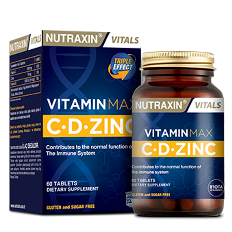 ნუტრაქსინი ვიტამინი მაქსი C,D,Zinc / Nutraxin Vitamin Max C. D. Zinc