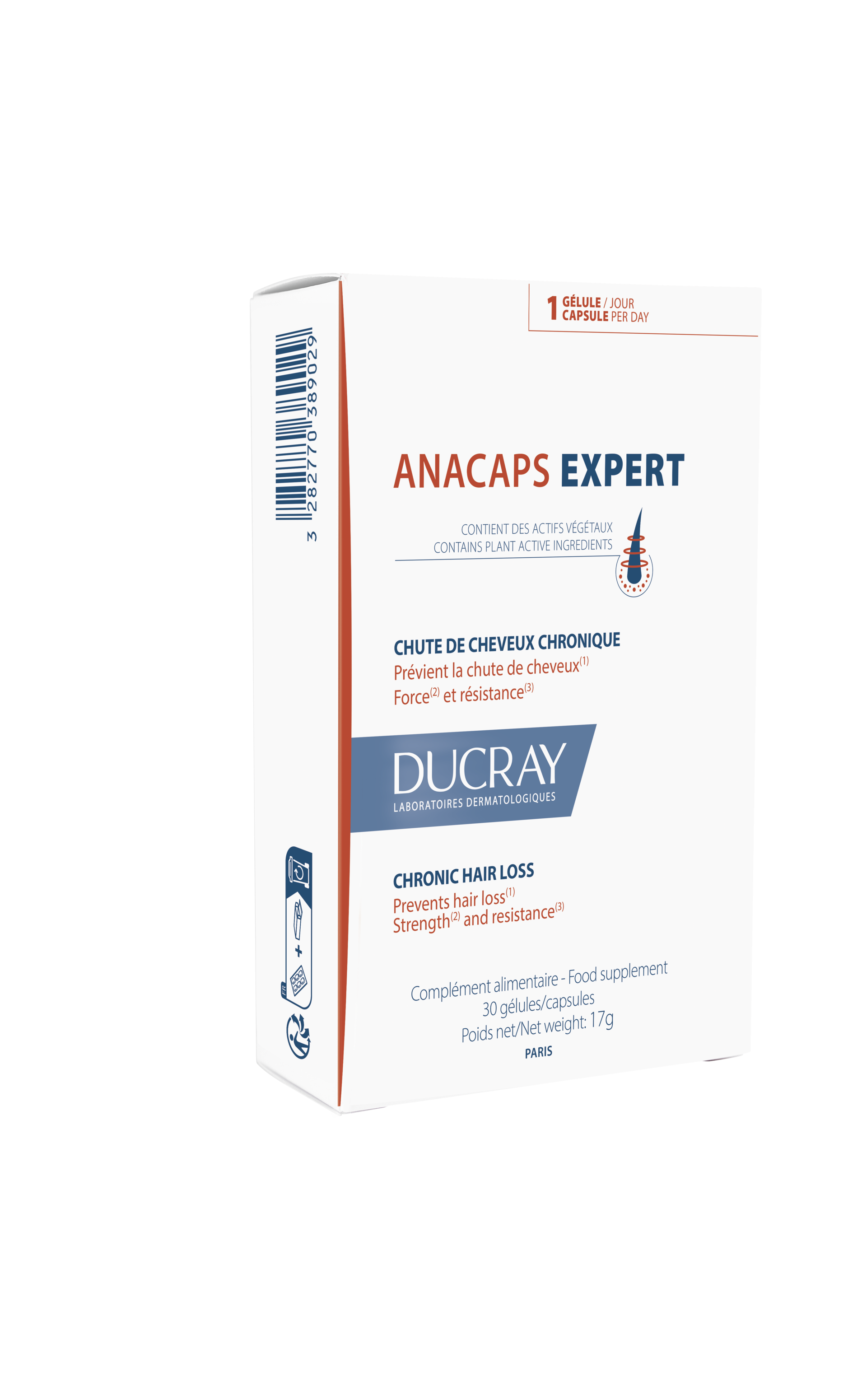 ანაკაფს ექსპერტი თმის ცვენის საწინააღმდეგო კაფსულები - დუკრე / ANACAPS EXPERT Chronic Hair Loss capsules – DUCRAY